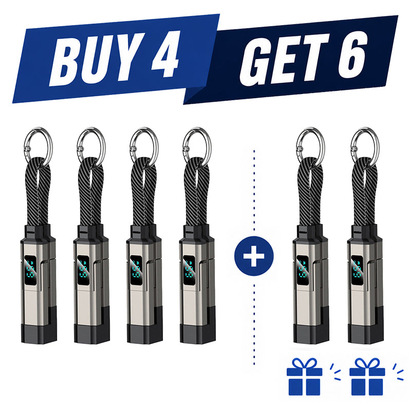 π₯2026 HOT SALEπ₯50K+ SOLD!π‘οΈ4-in-1 Digital Display Keychain Charging Cable