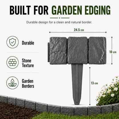 🌿✨Zelmivo™ Stone-Look Edging Fence - Garden Edges That Stay Clean🏡♻️