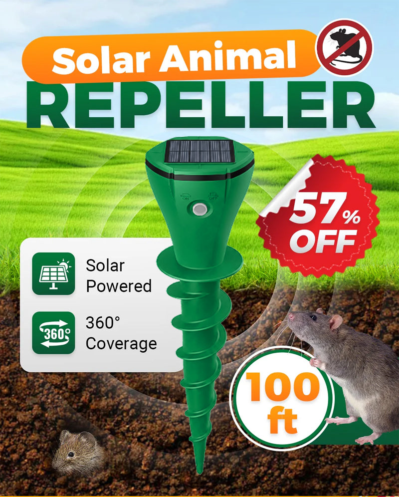 🌸Hot Sale 50% OFF☘️Solar Powered Waterproof Screw Mole Repellent