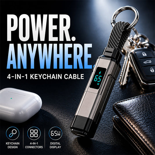 💥2026 HOT SALE🔥50K+ SOLD!🛡️4-in-1 Digital Display Keychain Charging Cable