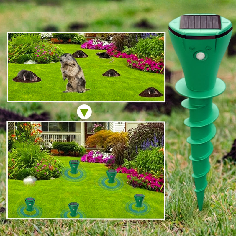 🌸Hot Sale 50% OFF☘️Solar Powered Waterproof Screw Mole Repellent