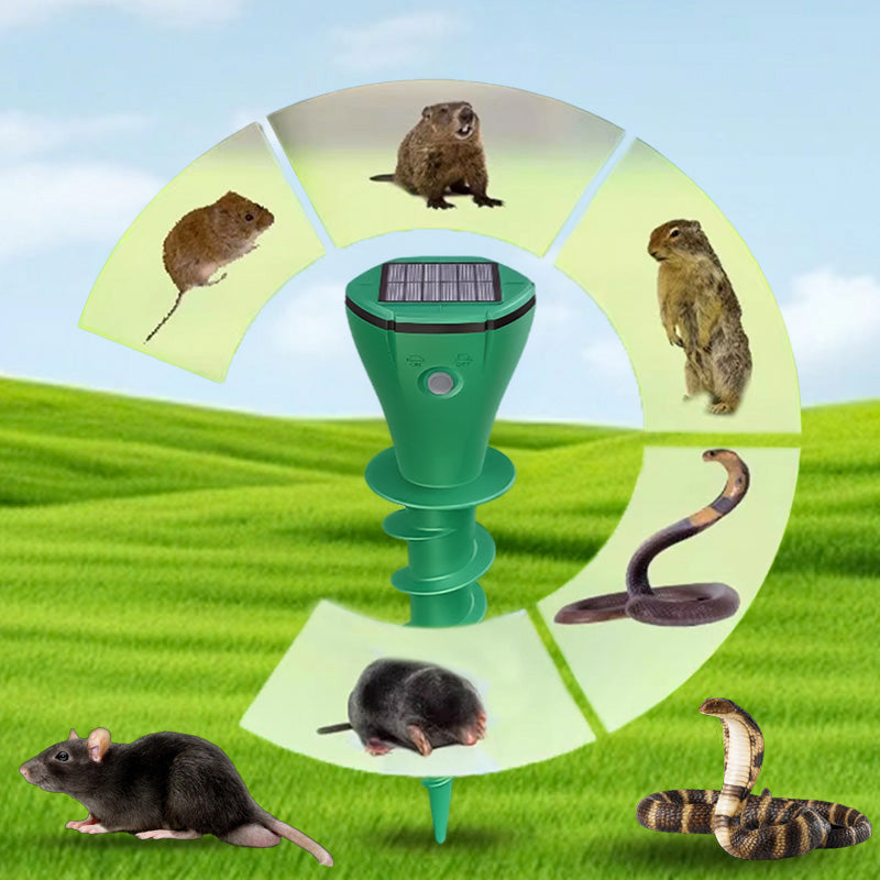 🌸Hot Sale 50% OFF☘️Solar Powered Waterproof Screw Mole Repellent