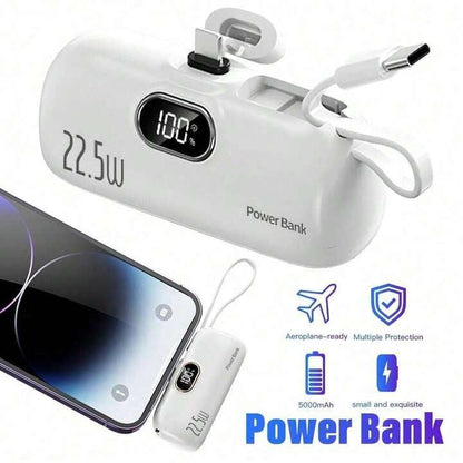 Pocket Power Bank with Built-In Cables | 22.5W Fast Charging (OFFER)