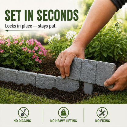 🌿✨Zelmivo™ Stone-Look Edging Fence - Garden Edges That Stay Clean🏡♻️