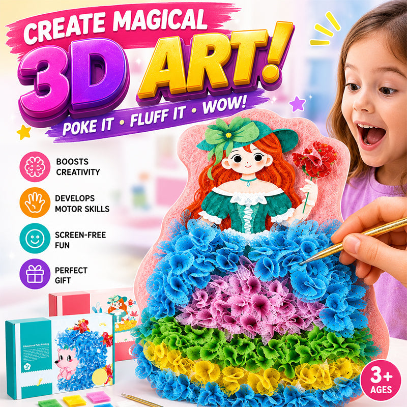 🎨 Kids 3D Fabric Poke Art Kit – Screen-Free Creative Fun (offer)
