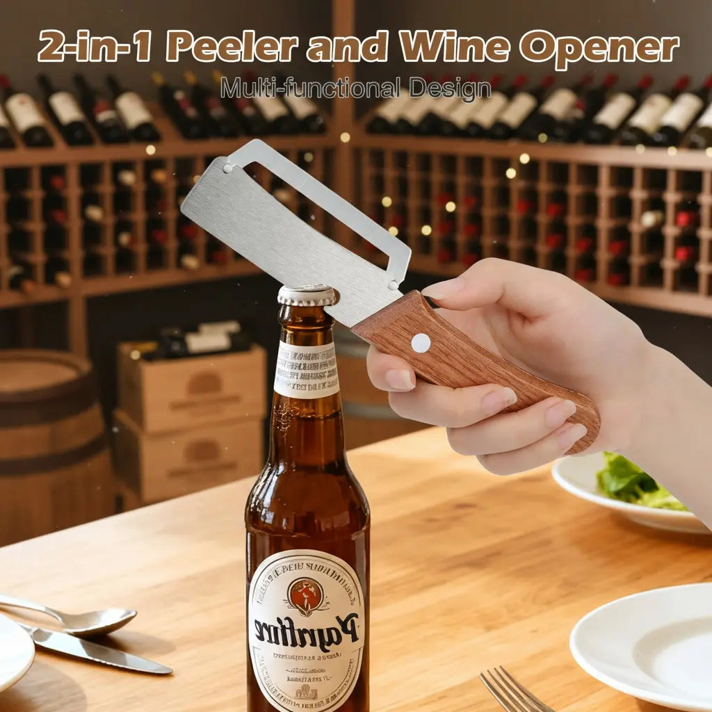 Pikanzo™  Wooden-Handled Stainless Steel Shredder and Peeler