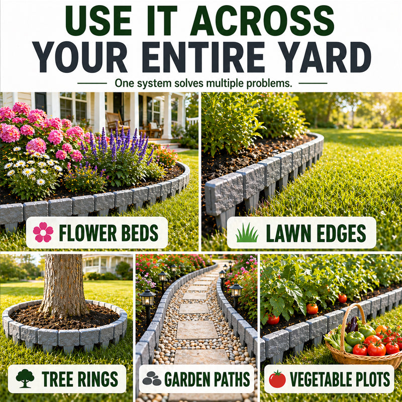 🌿✨Zelmivo™ Stone-Look Edging Fence - Garden Edges That Stay Clean🏡♻️