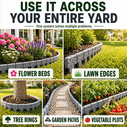 🌿✨Zelmivo™ Stone-Look Edging Fence - Garden Edges That Stay Clean🏡♻️
