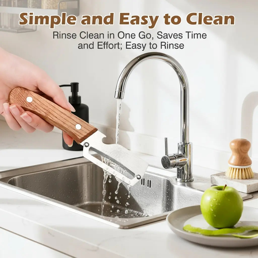 Pikanzo™  Wooden-Handled Stainless Steel Shredder and Peeler