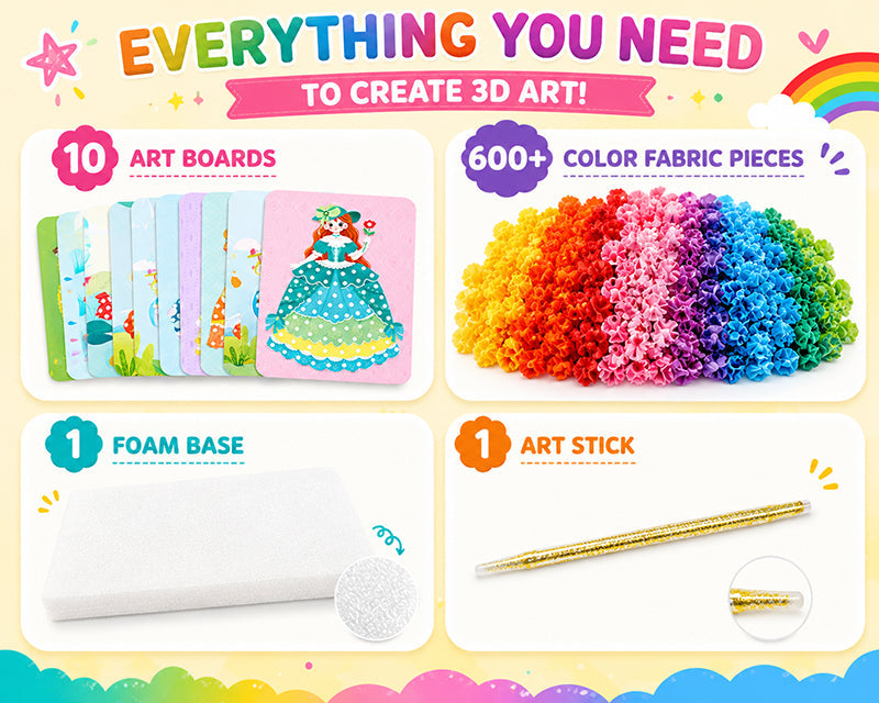 🎨 Kids 3D Fabric Poke Art Kit – Screen-Free Creative Fun (offer)