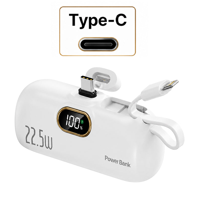 Pocket Power Bank with Built-In Cables | 22.5W Fast Charging (OFFER)