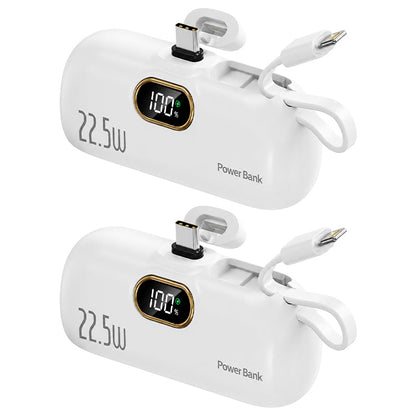 Pocket Power Bank with Built-In Cables | 22.5W Fast Charging (OFFER)