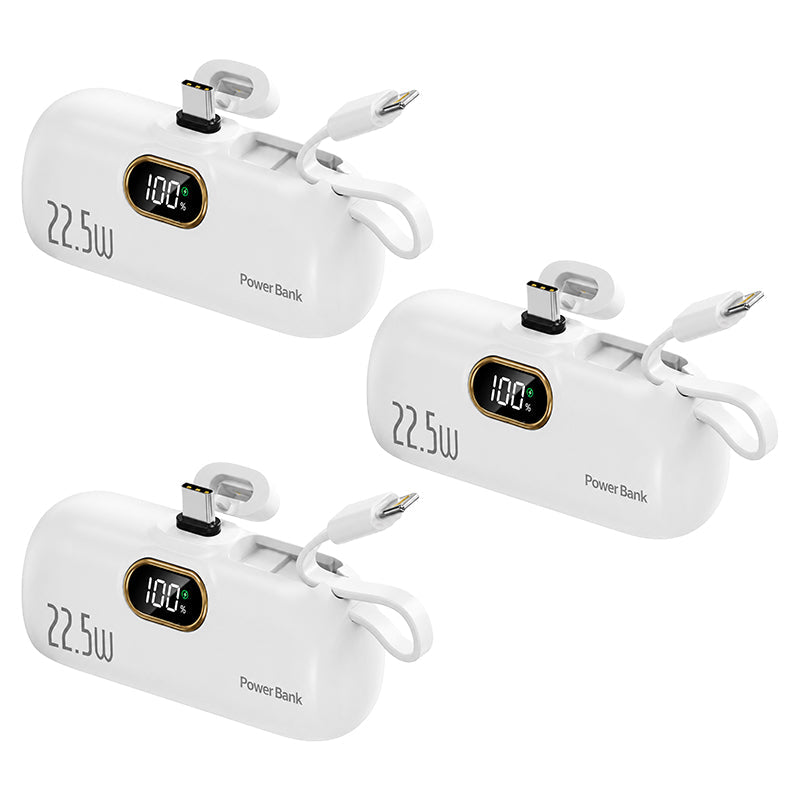 Pocket Power Bank with Built-In Cables | 22.5W Fast Charging (OFFER)