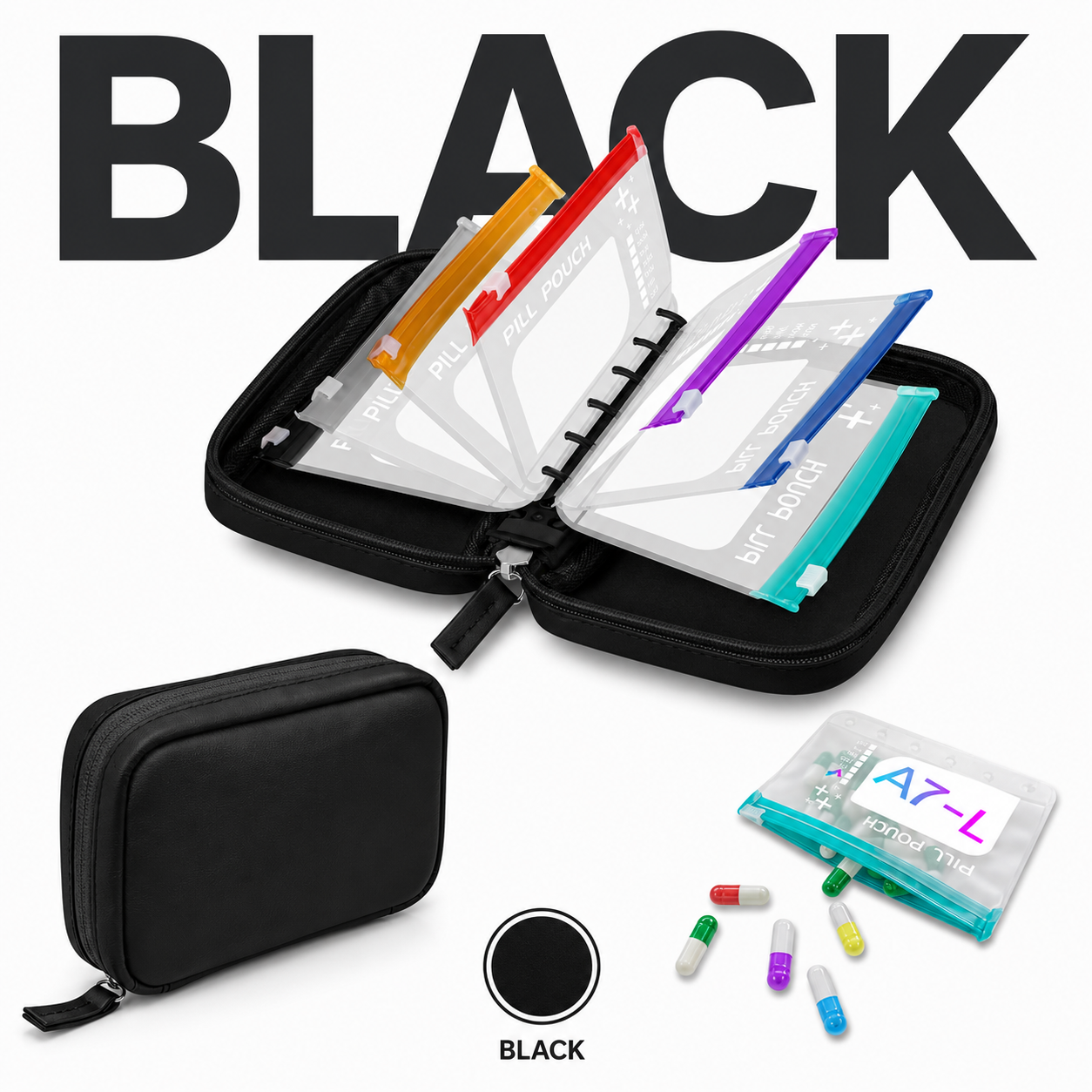 All-in-One Travel Pill Organizer with Removable Pouches