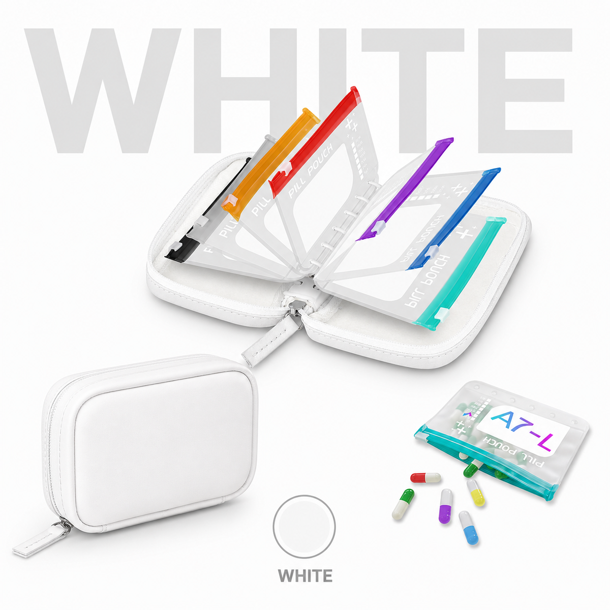 All-in-One Travel Pill Organizer with Removable Pouches