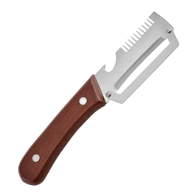 Pikanzo™  Wooden-Handled Stainless Steel Shredder and Peeler
