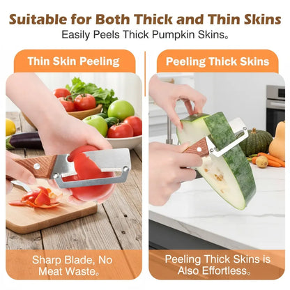 Pikanzo™  Wooden-Handled Stainless Steel Shredder and Peeler