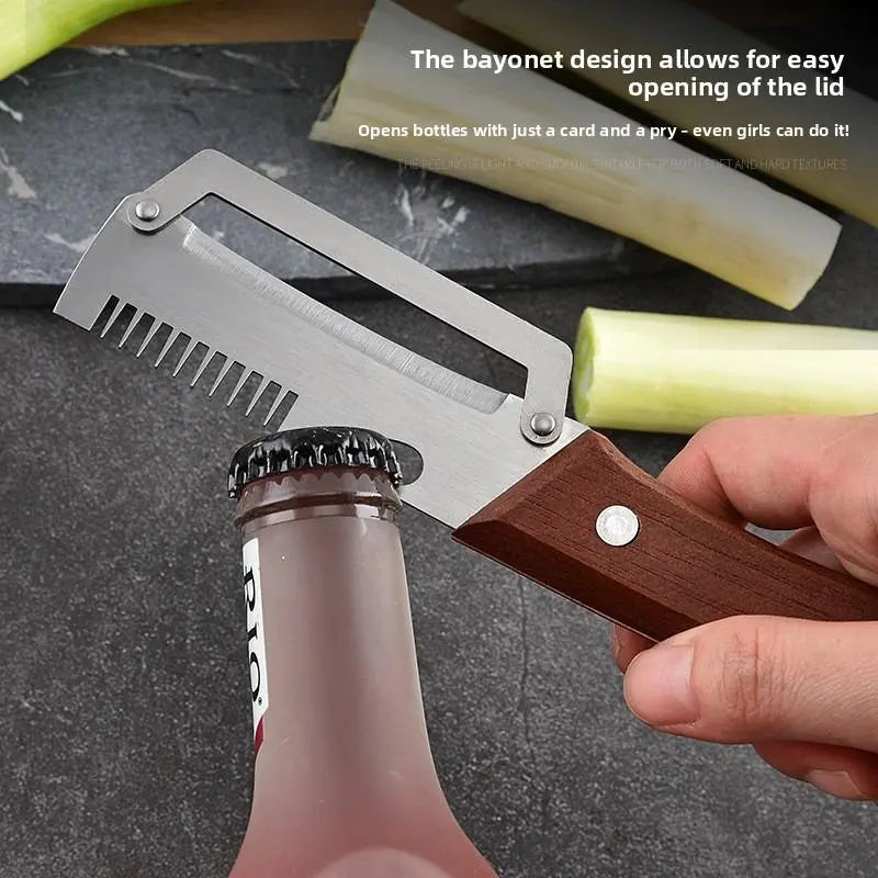 Pikanzo™  Wooden-Handled Stainless Steel Shredder and Peeler