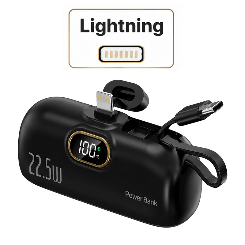 Pocket Power Bank with Built-In Cables | 22.5W Fast Charging (OFFER)