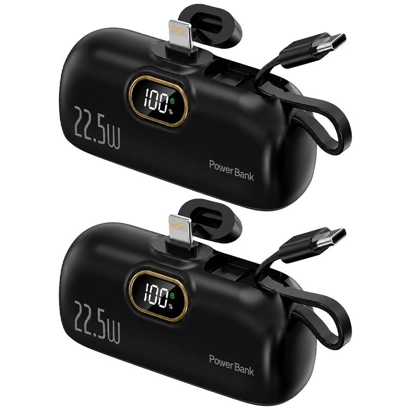 Pocket Power Bank with Built-In Cables | 22.5W Fast Charging (OFFER)