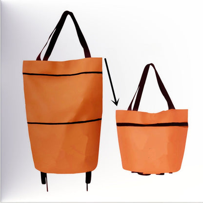 🛒 Foldable Shopping Cart with Wheels | 2-in-1 Rolling Grocery Tote (offer)