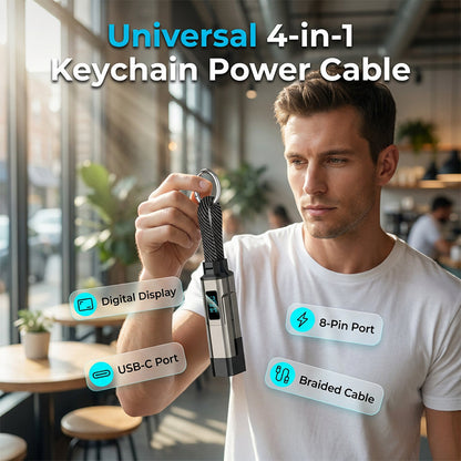 💥2026 HOT SALE🔥50K+ SOLD!🛡️4-in-1 Digital Display Keychain Charging Cable
