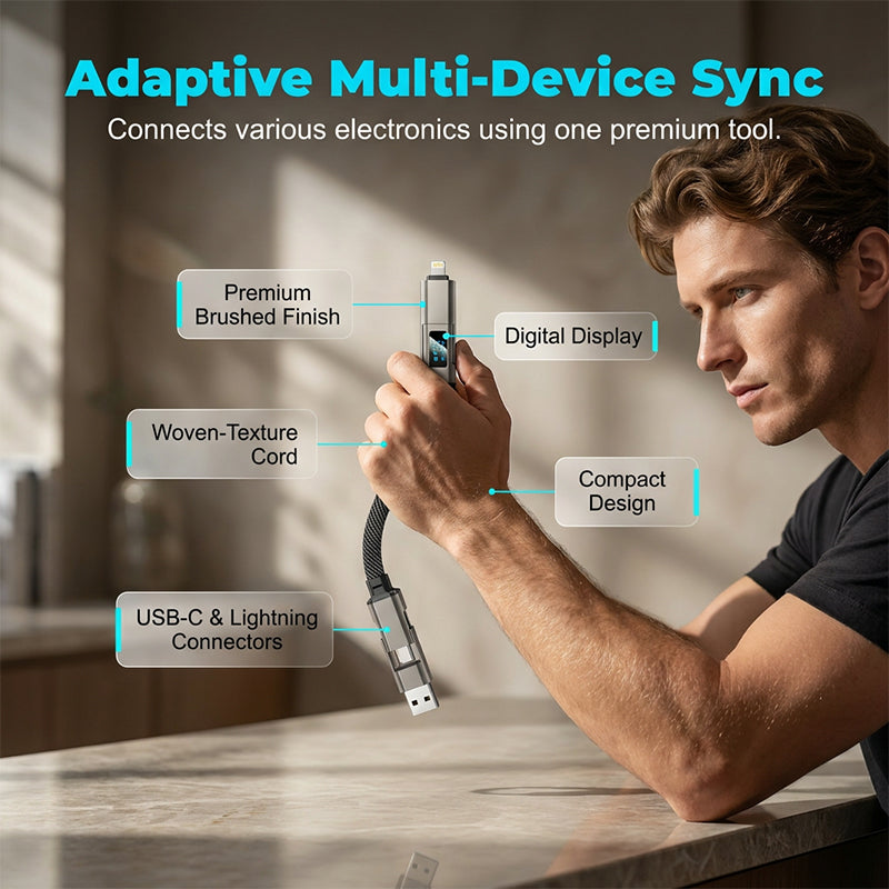 💥2026 HOT SALE🔥50K+ SOLD!🛡️4-in-1 Digital Display Keychain Charging Cable