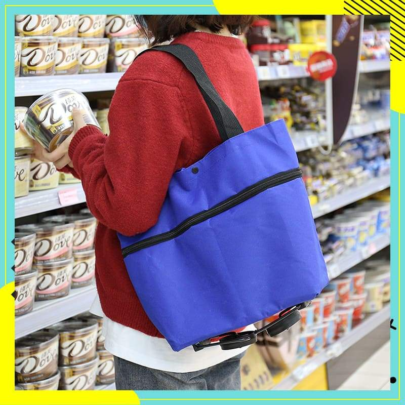 🛒 Foldable Shopping Cart with Wheels | 2-in-1 Rolling Grocery Tote (offer)