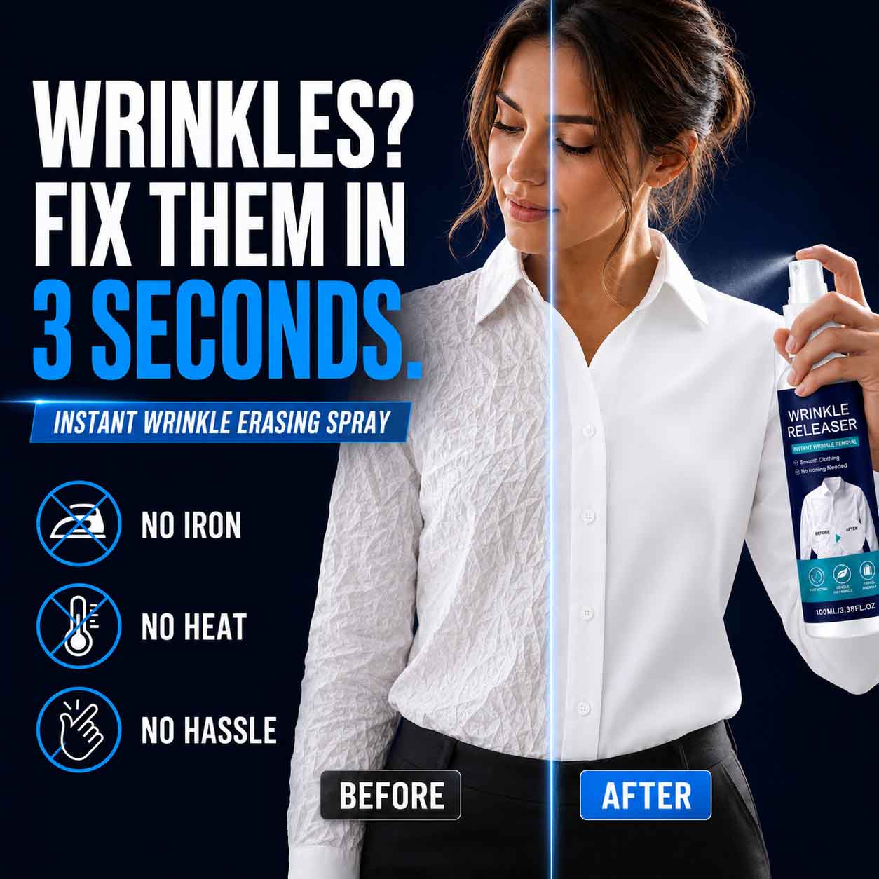 👔 Grailzees™ Instant Wrinkle Erasing Spray: Smooth Clothes in 3 Seconds (No Iron, No Heat)✨